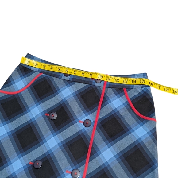 Cutter & Buck Golf Skort Plaid Buttons Preppy Country Club size 4 Red Blue - Picture 6 of 7